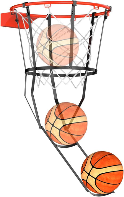 Basketball Return Attachment for Hoop Heavy Duty Basketball Rebounder with 6 Hooks, Basketball Accessories for Indoor