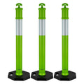 3 Pack Traffic Delineator Posts, 45 inches Traffic Safety Cones with Weighted Base and Reflective Strips, Heavy Duty