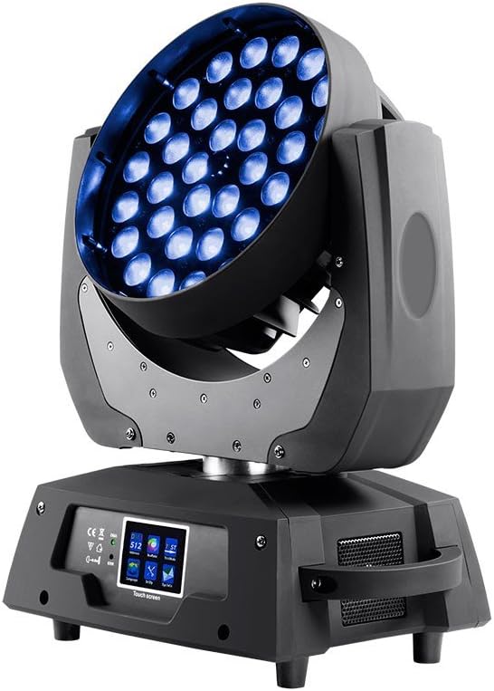 Stage Wash Moving Head Stage Light (RGBW) 36x 10-Watt LEDs, 16-Channel DMX Mode, Touch Screen Menu, With Zoom - Stage