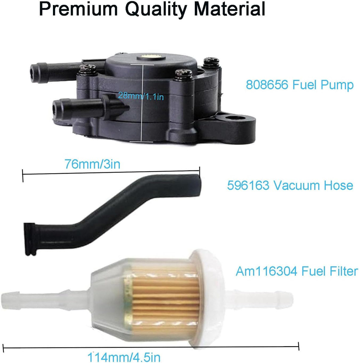 808656 Fuel Pump for Brig & Straton Lawn Mower Tractor with Fuel Filter