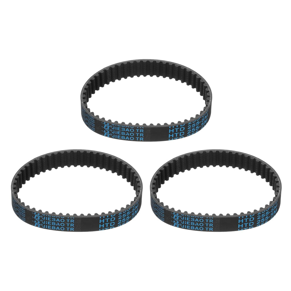 uxcell 3pcs HTD-5M Rubber Timing Belt 51 Teeth, 255mm Pitch Length x 15mm Width x 3.6mm Height, Closed Loop Pulley Timing Belt