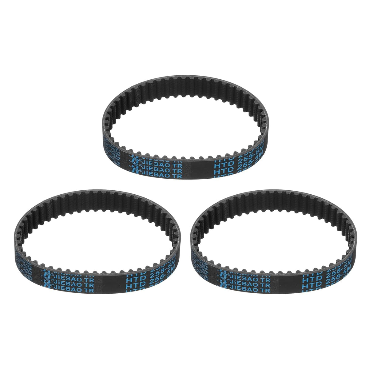 uxcell 3pcs HTD-5M Rubber Timing Belt 51 Teeth, 255mm Pitch Length x 15mm Width x 3.6mm Height, Closed Loop Pulley Timing Belt