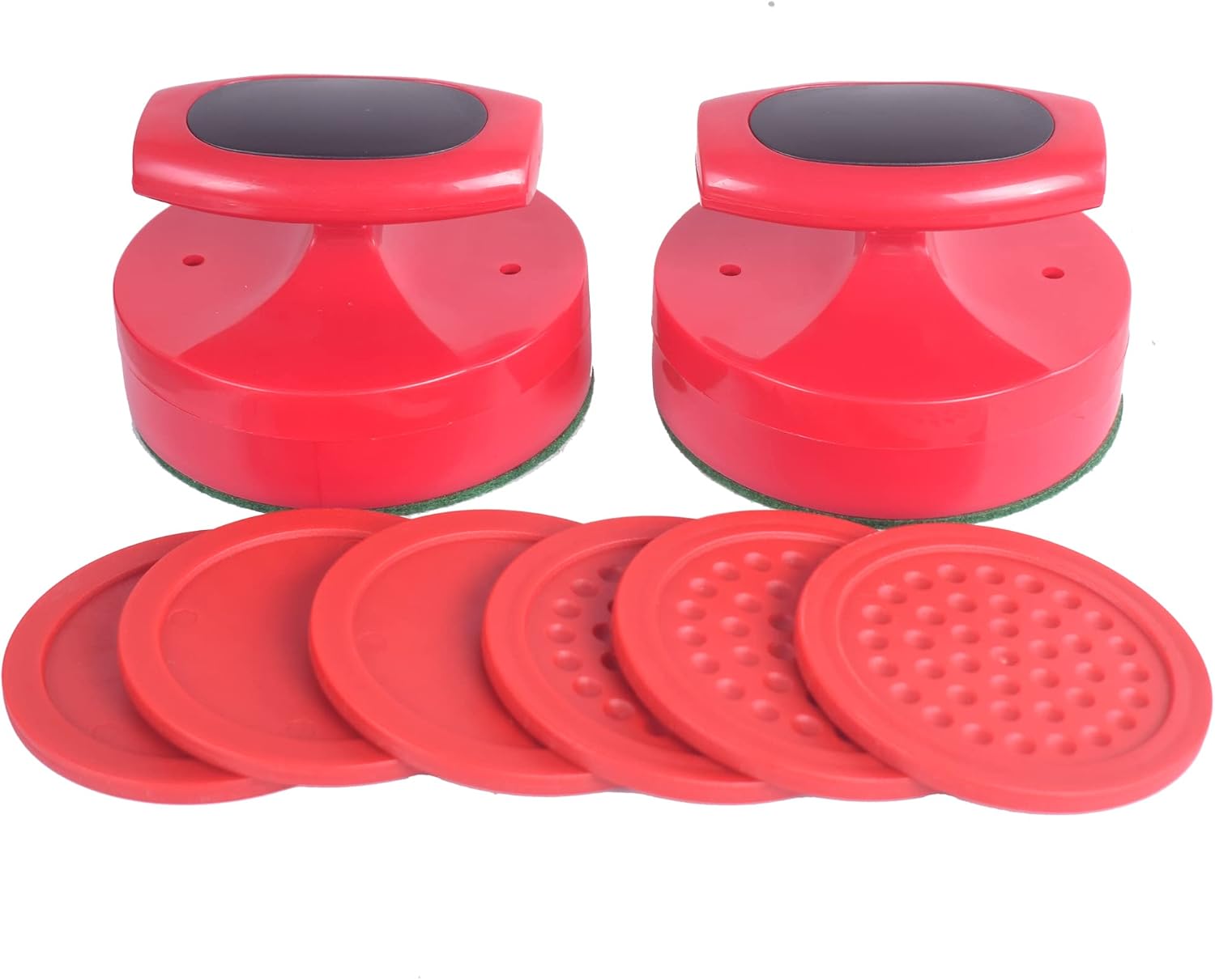 Plastic Air Hockey Strikers/Pushers, 2 PCS 4" Plastic Air Hockey Pushers and 6 PCS 2.875" Pucks Replacement for Game
