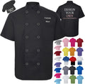 Custom Chef Coat Personalized Logo Chef Jacket with Solid or Glitter Name Text Photo Customized Chef Uniform Men