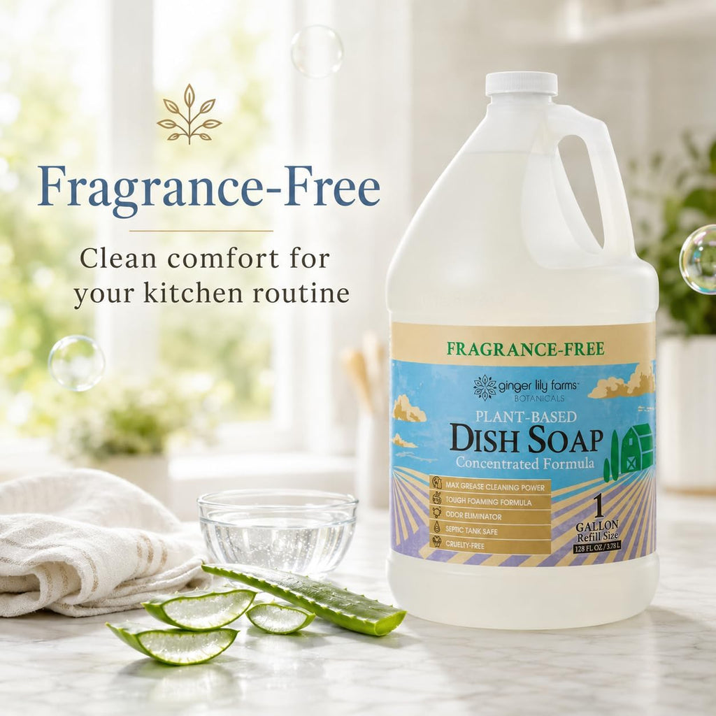 Botanicals Liquid Dish Soap, 128oz, Fragrance Free