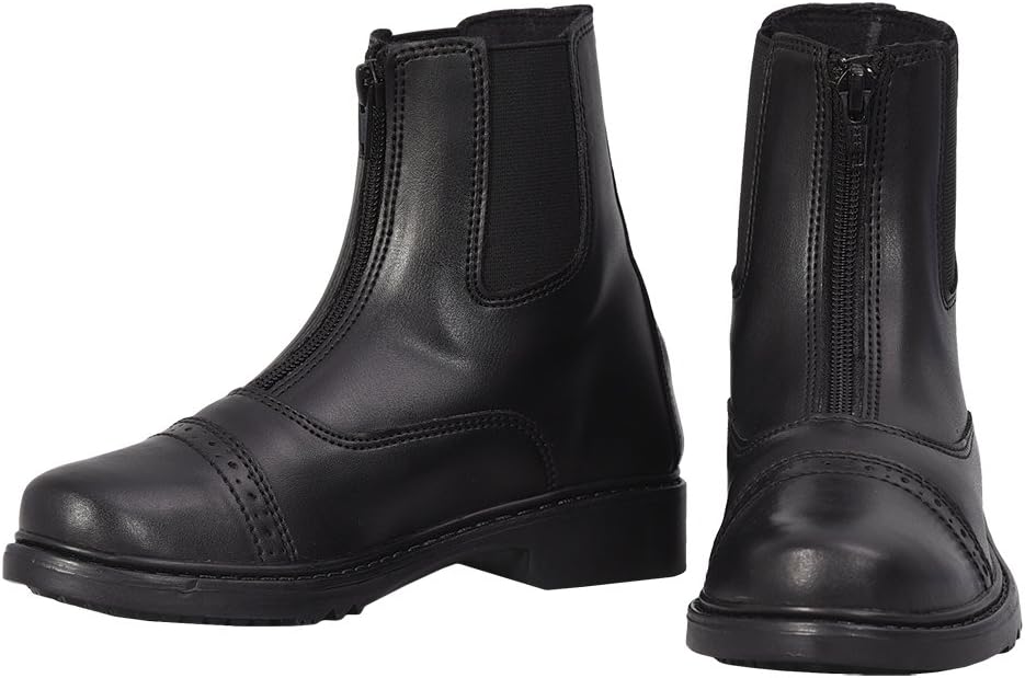 Children’s Starter Front Zip Paddock Boots | Durable, Easy to Clean Water-Resistant Horse Riding Boots for Kids