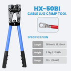 LingChievo Battery Cable Wire Crimper Tool for AWG 10-1/0 Lug&Terminal