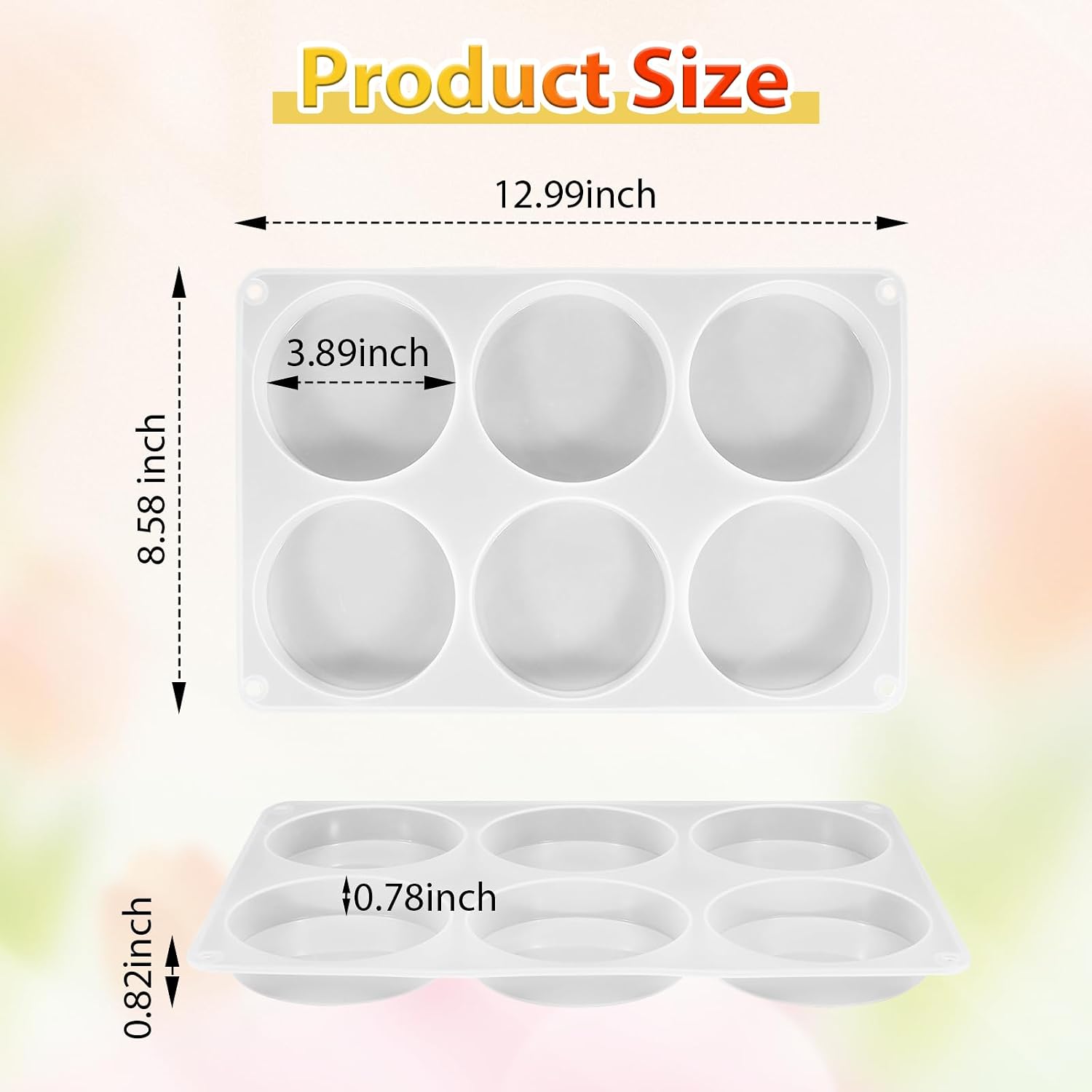 6 Cavity Deep Coaster Mold for Epoxy Resin, Flower Preserve | Thickened 0.78" Deep, Smooth Non-Stick Interior