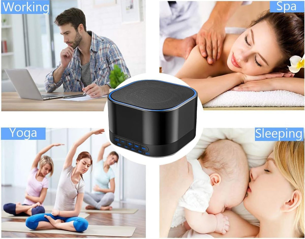 Sound White Noise Machine with 20 Non Looping Natural Soothing Sounds and Memory Function 32 Levels of Volume Powered