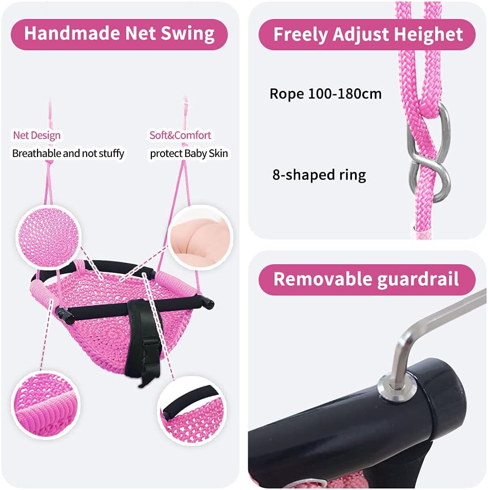 Toddler Swing & 2-in-1Baby Swing - Adjustable Rope Swing Seat for Kids Indoor & Outdoor Durable Backyard Swing Set