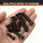 M8 x 35mm (10 Pack) Flat Head Socket Cap Screws Countersunk Allen Bolts, Black Oxide 304 Stainless Steel 18-8, Fully Machine Thread