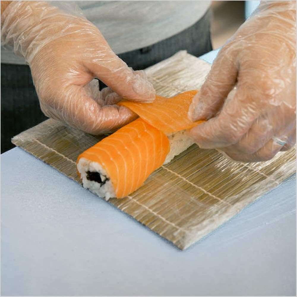 Embossed Poly Disposable Gloves Plastic Food Safe Gloves, Clear