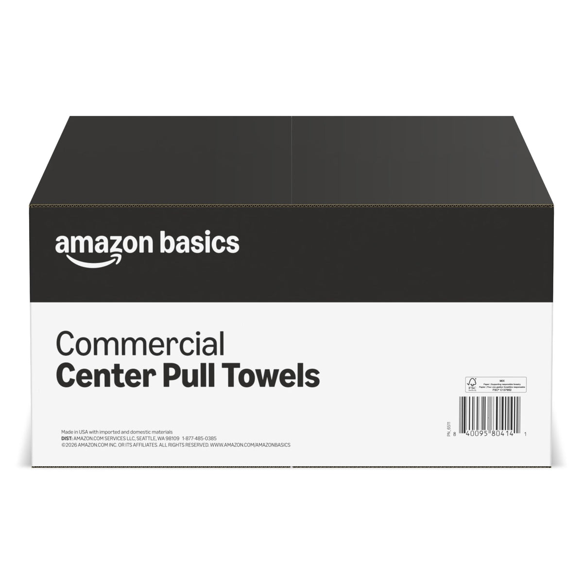 Amazon Basics 2-Ply White 7.6" Center Pull Paper Towels | Bulk Centerfeed Hand Towels | Compatible with Universal