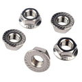 1/2-13 Serrated Flange Hex Lock Nuts 304 Stainless Steel, 20PCS Silver