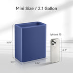 Small Bathroom Trash Can, 2.1 Gallons, Under Sink Wastebasket, Blue