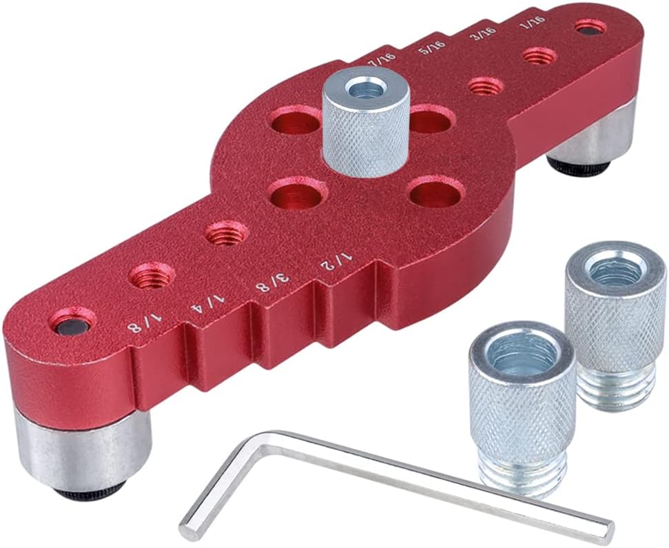 Vertical Pocket Hole Drilling Jig, 2-In-1 Woodworking Dowelling Jig Locator with Scriber Wood Dowel Drill Guide