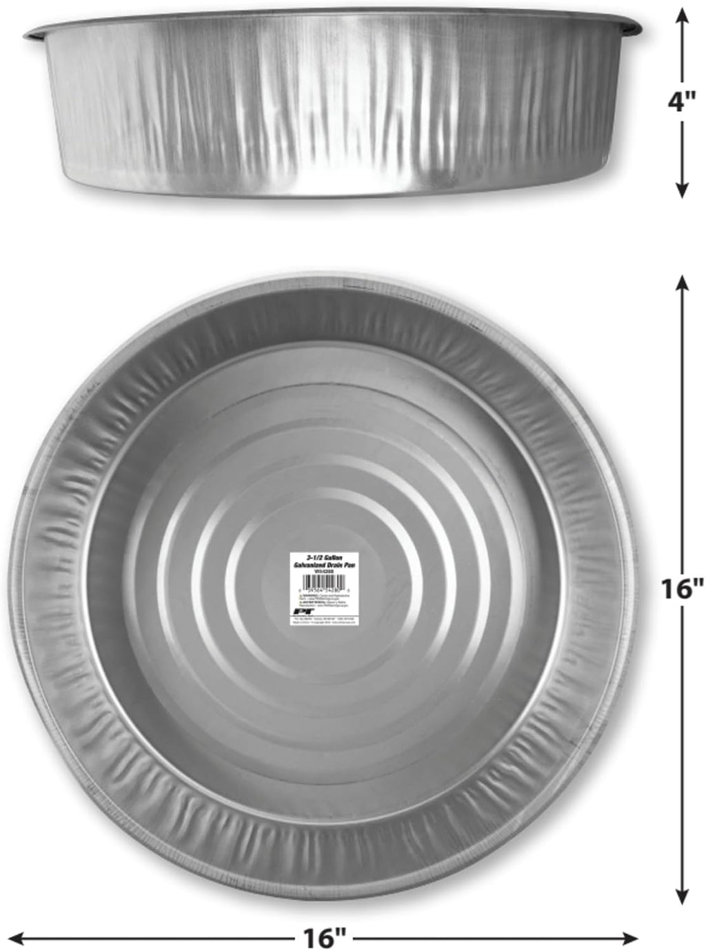 Performance Tool W54280 3.5 Gallon Galvanized Steel Oil Drain Pan