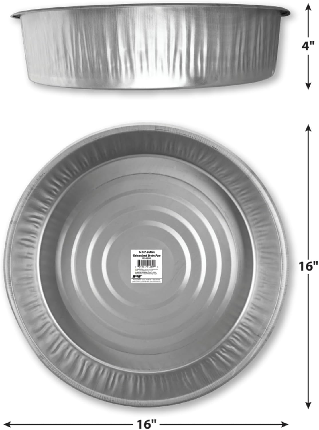Performance Tool W54280 3.5 Gallon Galvanized Steel Oil Drain Pan
