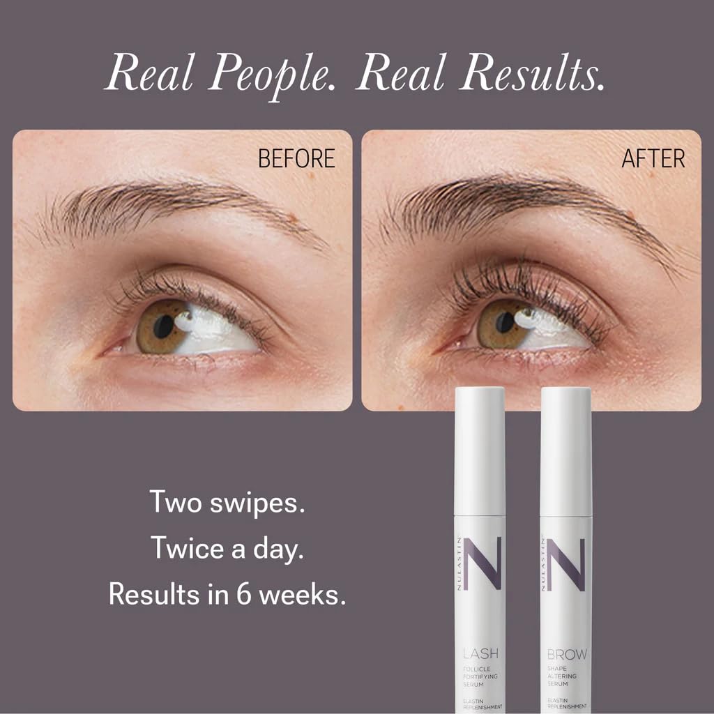Eyelash Serum & Brow Serum - Lash & Brow Dual System - Eyebrow & Eyelash Enhancing Serums with Keratin & Peptides for