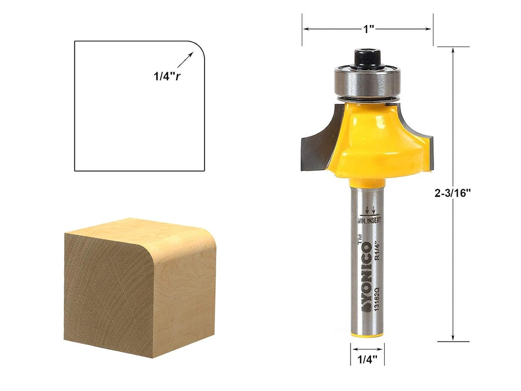 13162q 1/4-Inch Radius Round Over Edge Forming Router Bit 1/4-Inch Shank