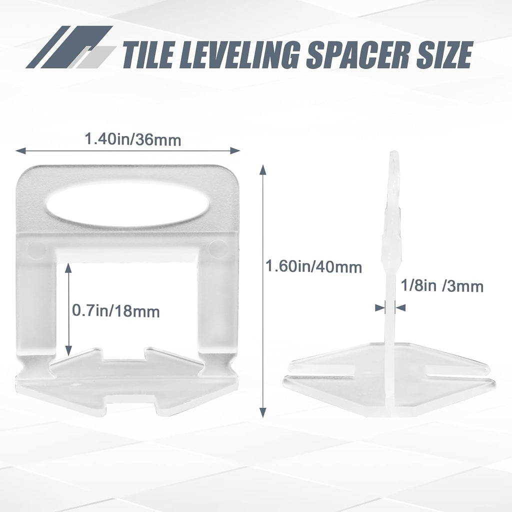 4500pcs Tile Leveling Clips 1/8 Inch Tiles Spacers with Hammer | Tile Leveling System Clips Tiles Leveler Spacers 3mm