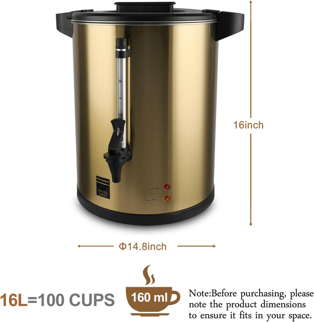 100 Cup Coffee Urn Stainless Steel Large Electric Coffee Maker