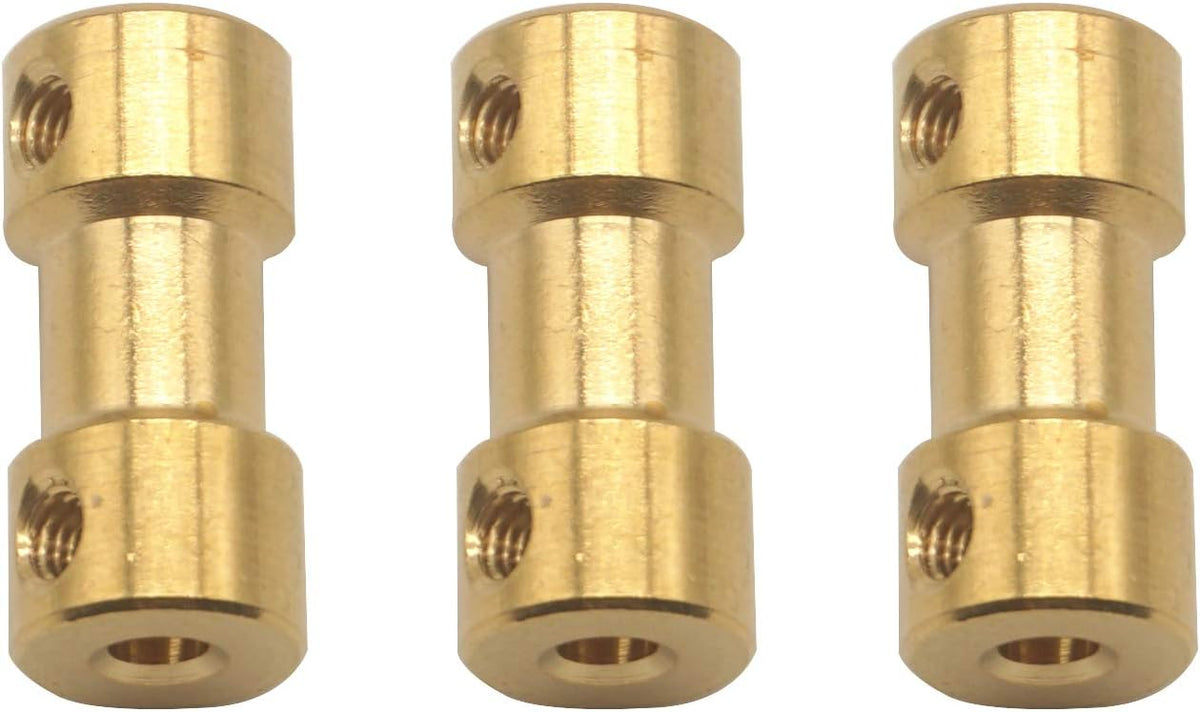6Pack Vgoohobby Brass Motor Shaft Coupling Coupler Connector Sleeve Joint Adapter for RC DIY Airplane Boat Robot (2mm to 2mm)