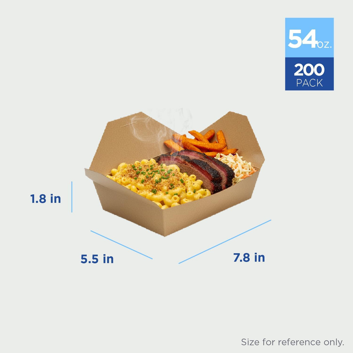 Paper To Go Boxes [54 oz - 200ct] Leak-Resistant, Microwavable, Heavy-Duty Take Out Boxes | Grease Resistant &