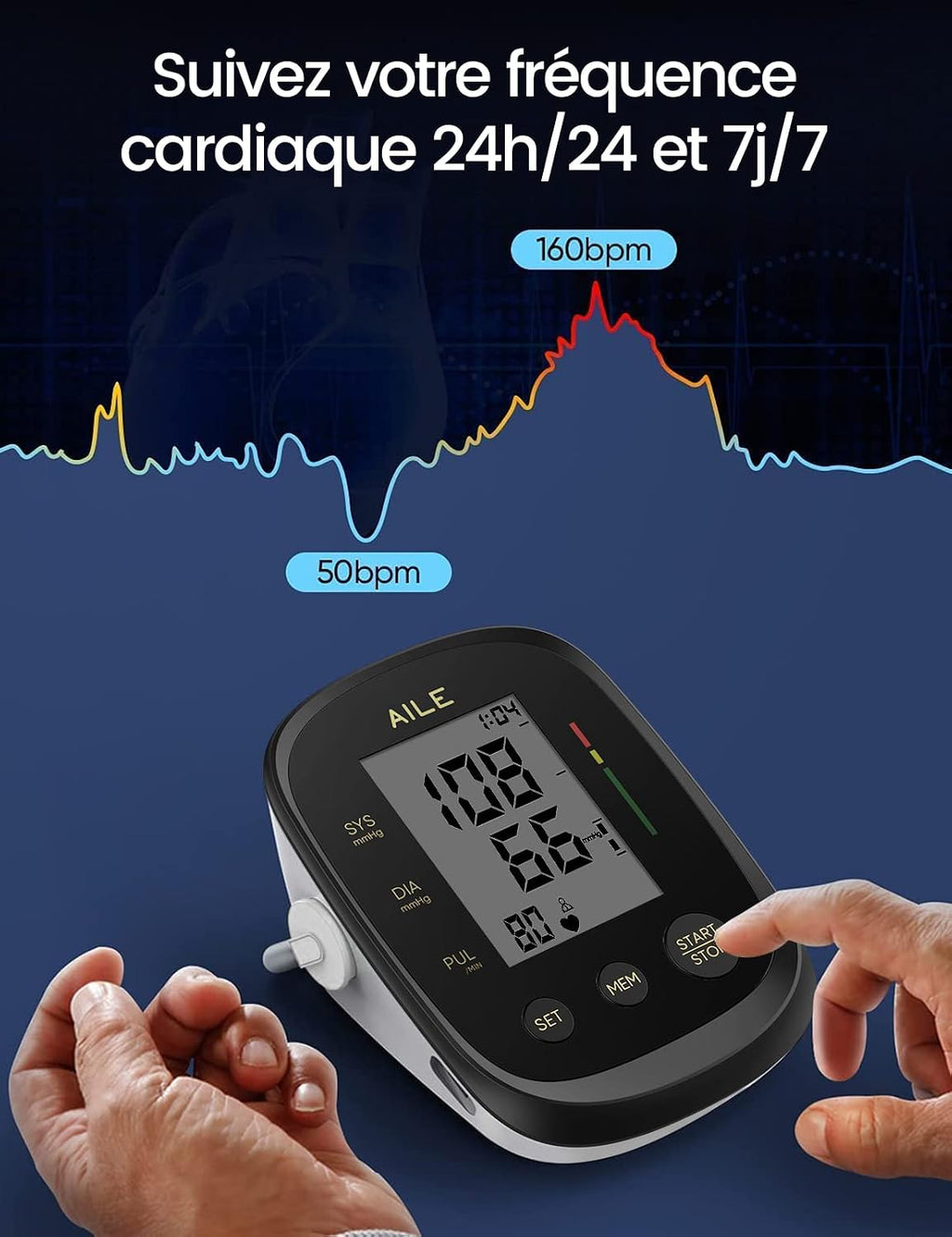 Upper Arm Blood Pressure Monitor, Bp Cuff(8.7"-16.5"), 2x99 Memory