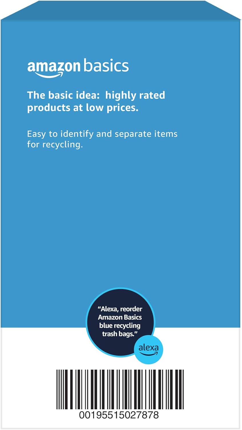 Blue Recycling Drawstring Trash Bags, Tall Kitchen, Unscented, 13 Gallon, 60 Count