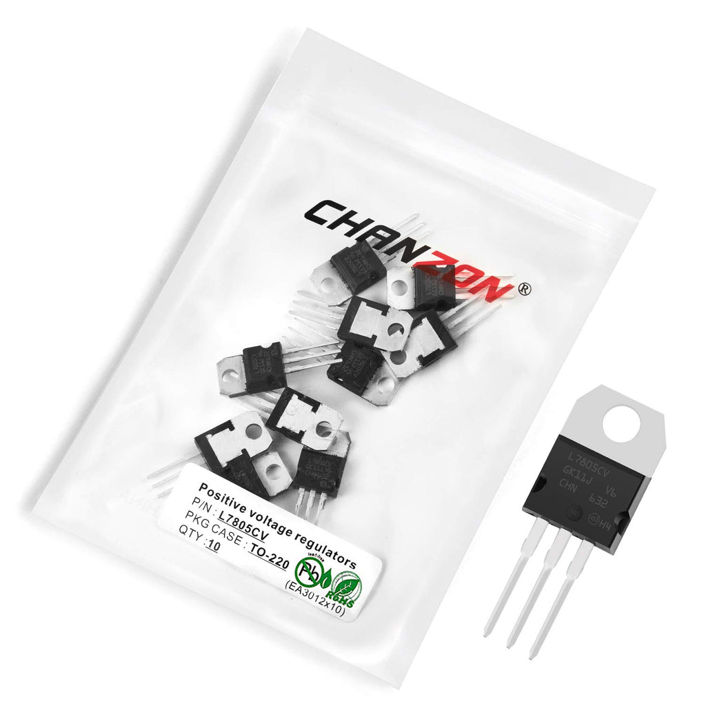 Chanzon 10pcs L7805CV TO-220 Positive Fixed Voltage Regulator IC