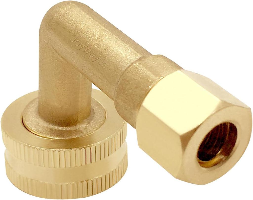 Joywayus Brass 3/8" Comp x 3/4" GHT Dishwasher Swivel Elbow Connector