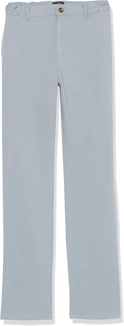 Boys Stretch Chino Pants, Fin Gray Single, 18(Slim)