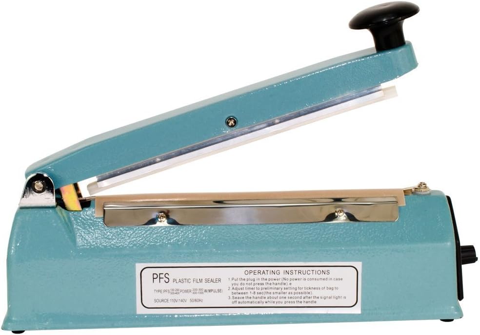 Hand Impulse Sealer Heat Seal Machine Poly Sealing With Element Grip and Teflon 12" (Inch)