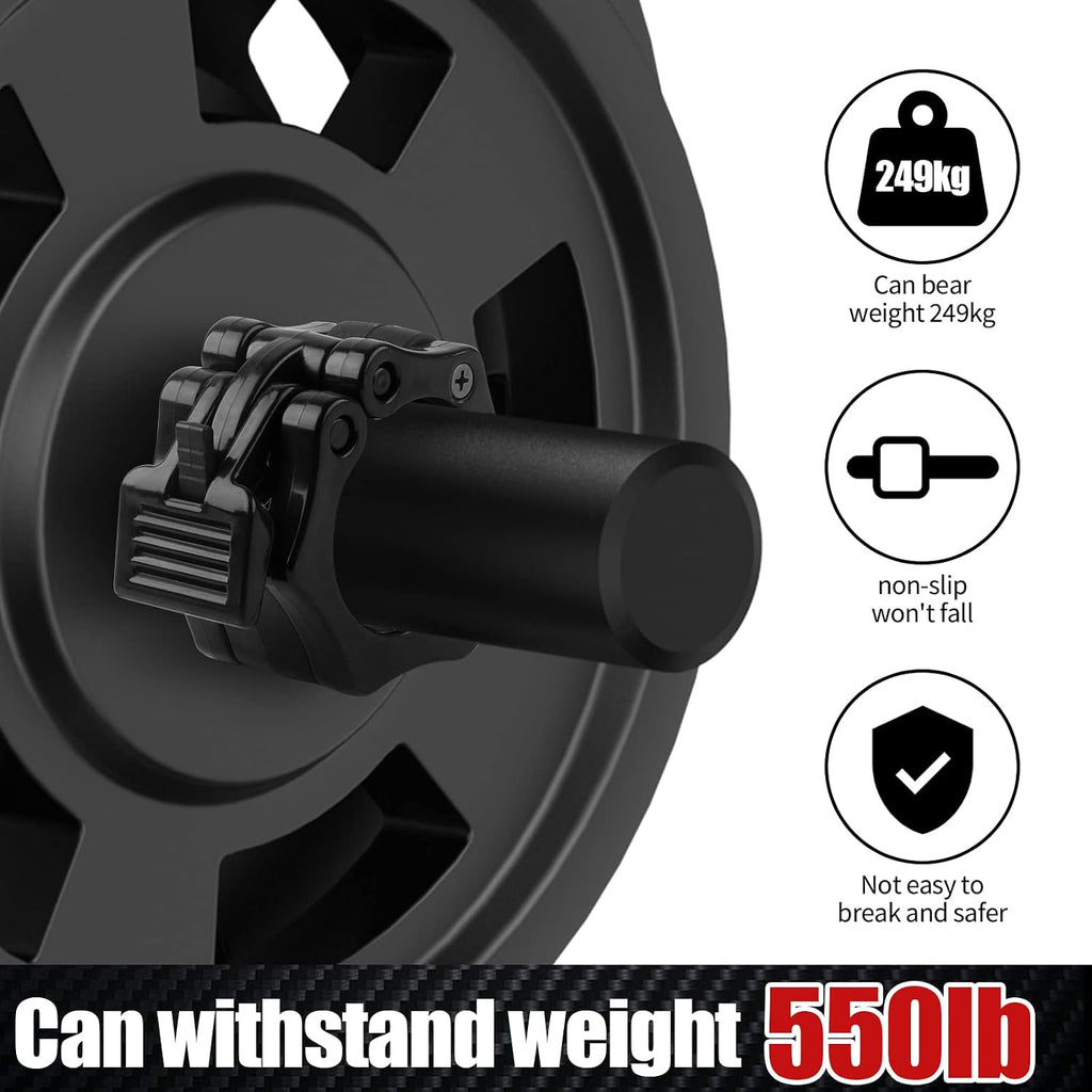 GreenBean 2PCS Olympic Adapter Sleeve 11.8" with Olympic Barbell Clamps 2", Converts 1" Standard Weight Plate Posts