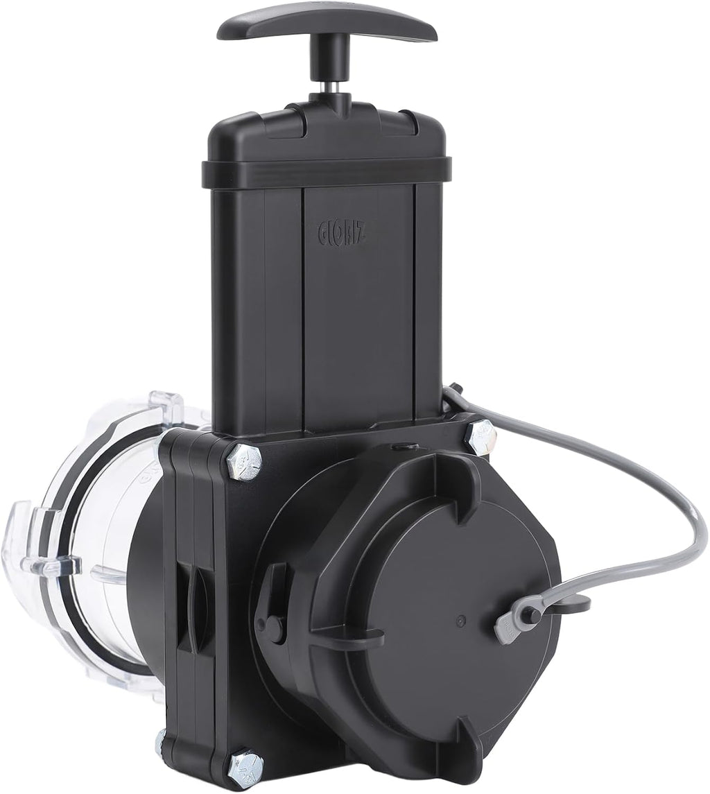 Twist-On Waste Valve RV Gate Valve, Black & Clear, 1Pack (8049)