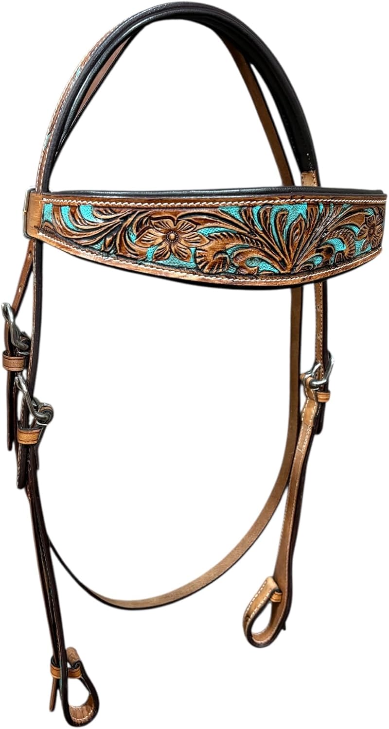 Tooled Leather Western Headstall & Breast Collar Set – Handcrafted Leather, Classic Western Tack, Multiple Styles &