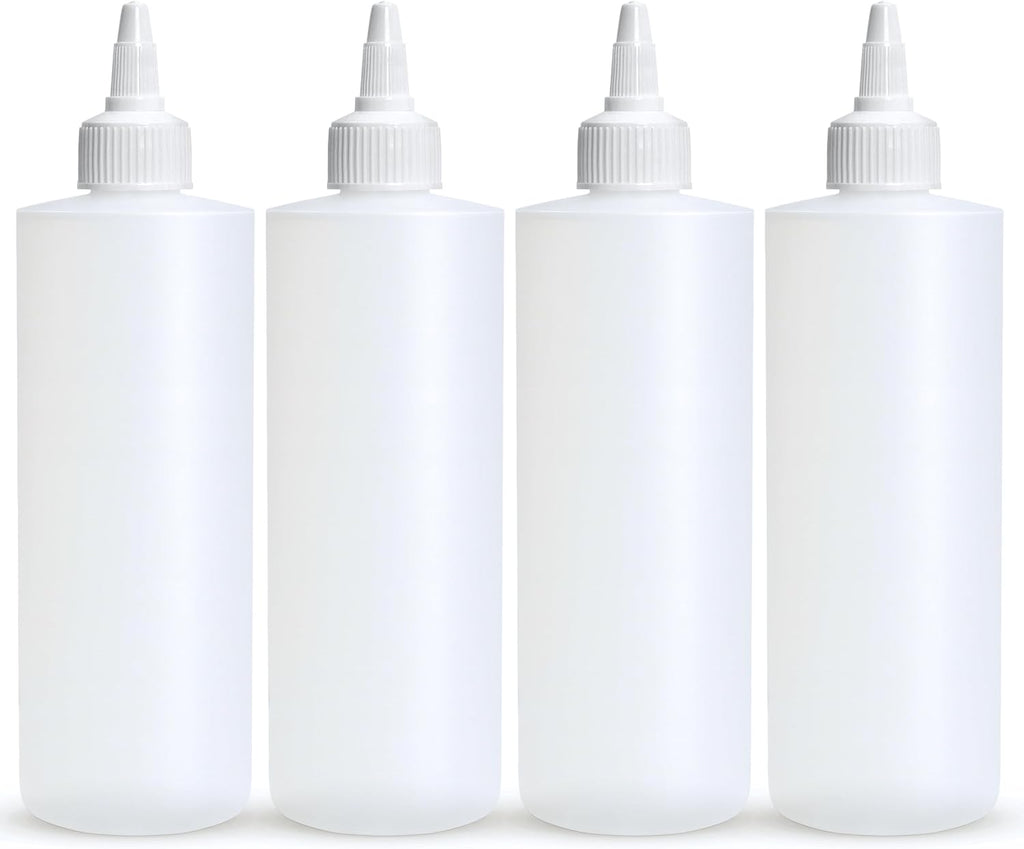 Condiment Squeeze Bottles, 12 OZ Empty Squirt Bottle with Twist Top Cap, Leak Proof - Great for Ketchup, Mustard