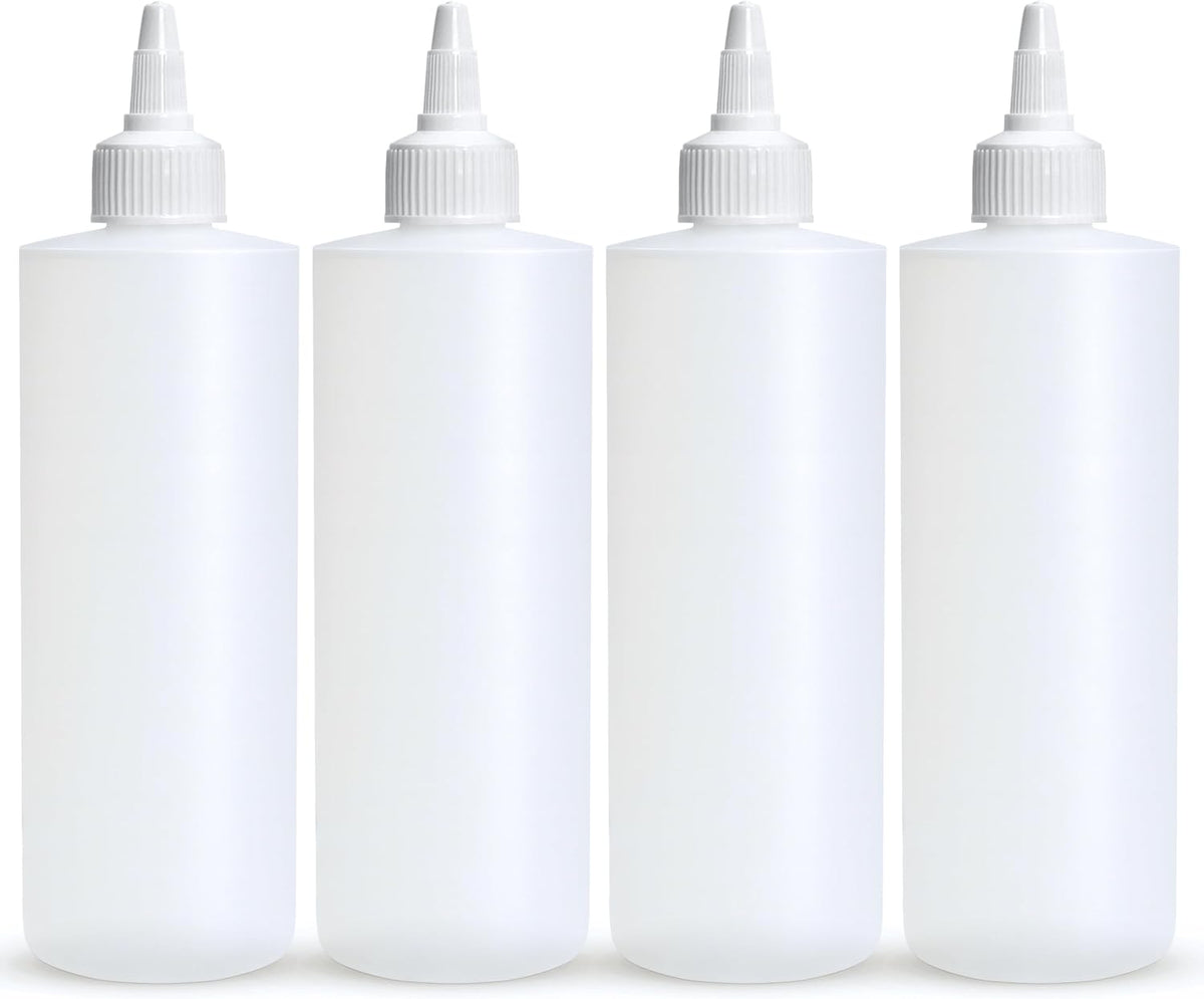 Condiment Squeeze Bottles, 12 OZ Empty Squirt Bottle with Twist Top Cap, Leak Proof - Great for Ketchup, Mustard