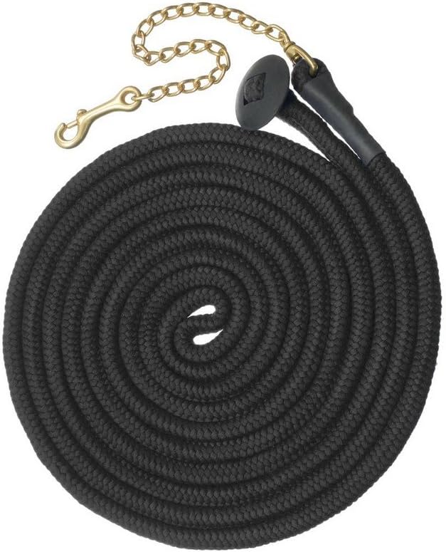 Rolled Cotton Lunge Line w. Chain 25 Black