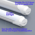 4FT T8 T12 LED Tubes 25-Pack, Type B Double-Ended Frosted 6000K