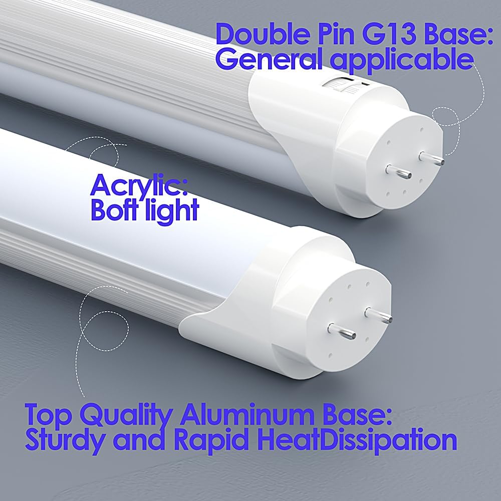 4FT T8 T12 LED Tubes 25-Pack, Type B Double-Ended Frosted 6000K