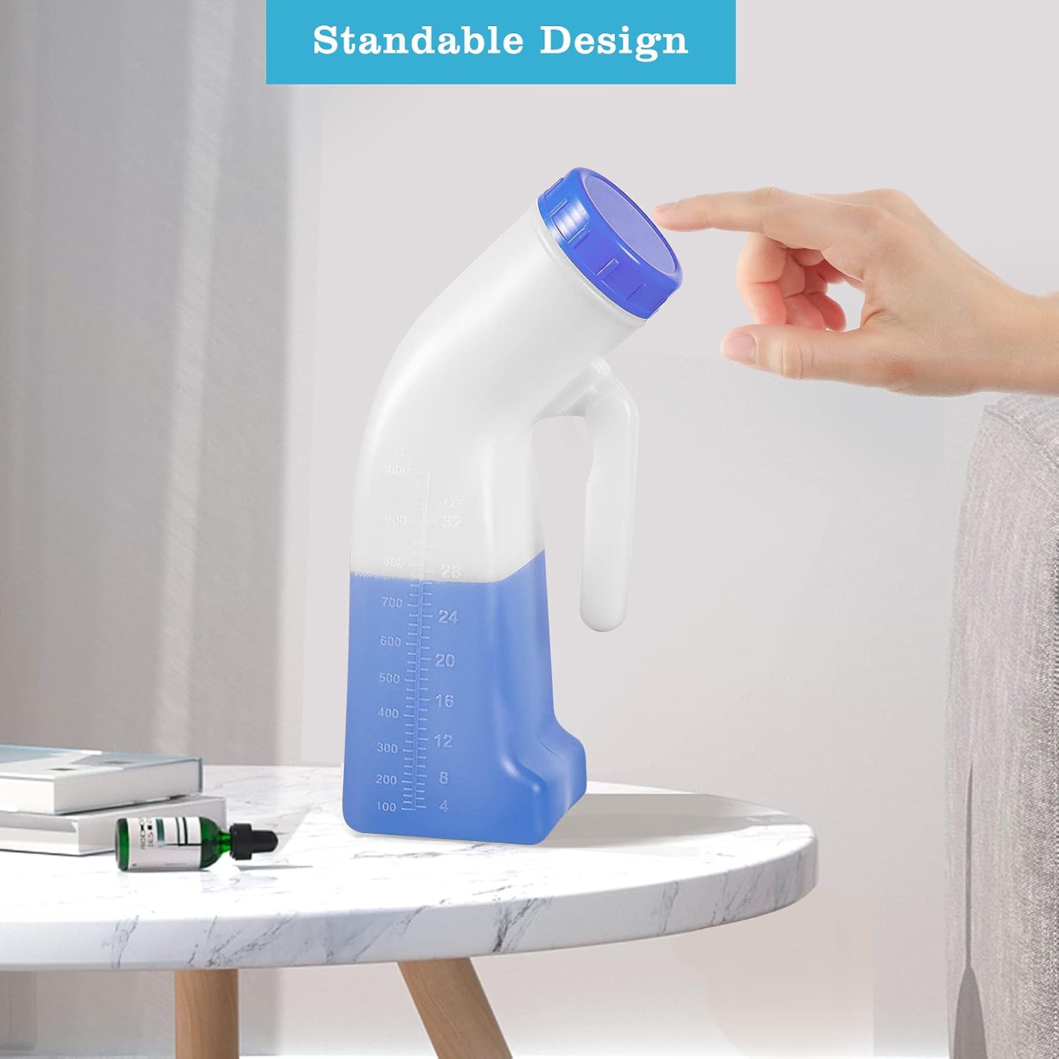 Unisex Urinal, Portable Pee Bottle with a Sealed Lid and Funnel for Elderly Patients Driver Traveler Camping Outdoor