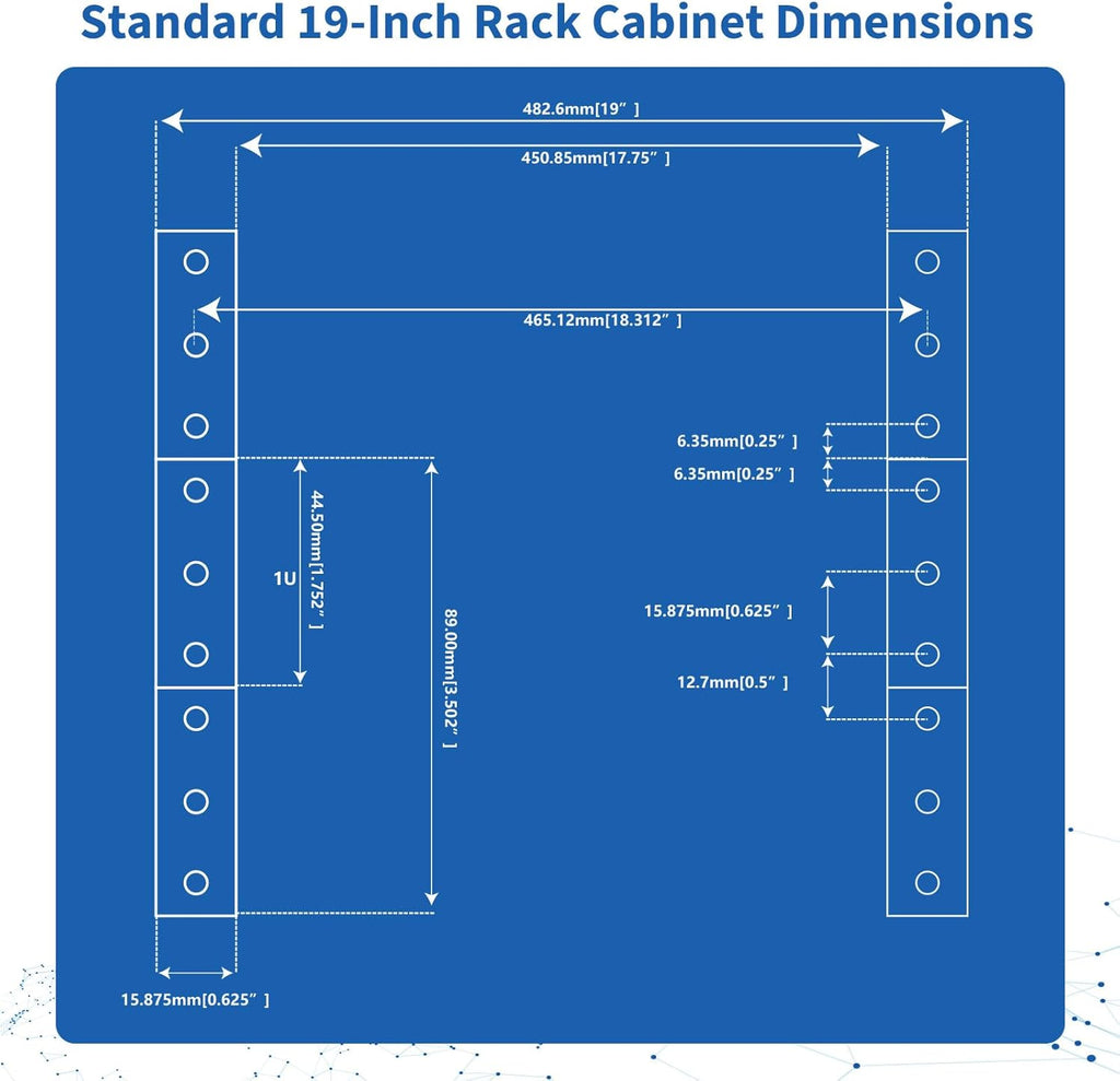 1U Horizontal PDU 19" Rack Mount Power Strip - Surge Protector