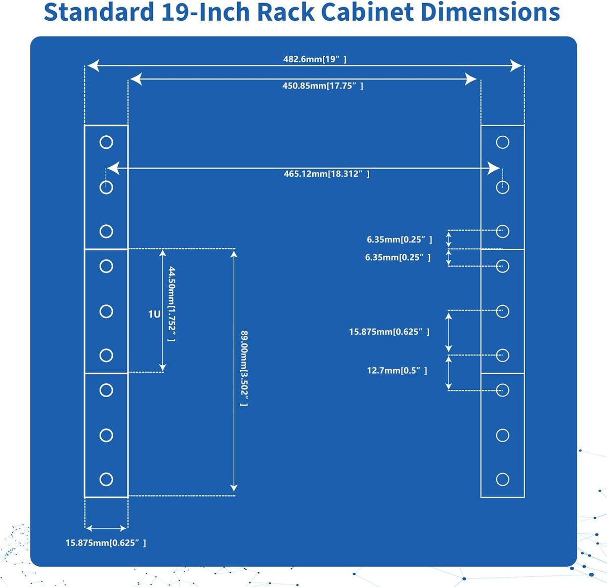 1U Horizontal PDU 19" Rack Mount Power Strip - Surge Protector