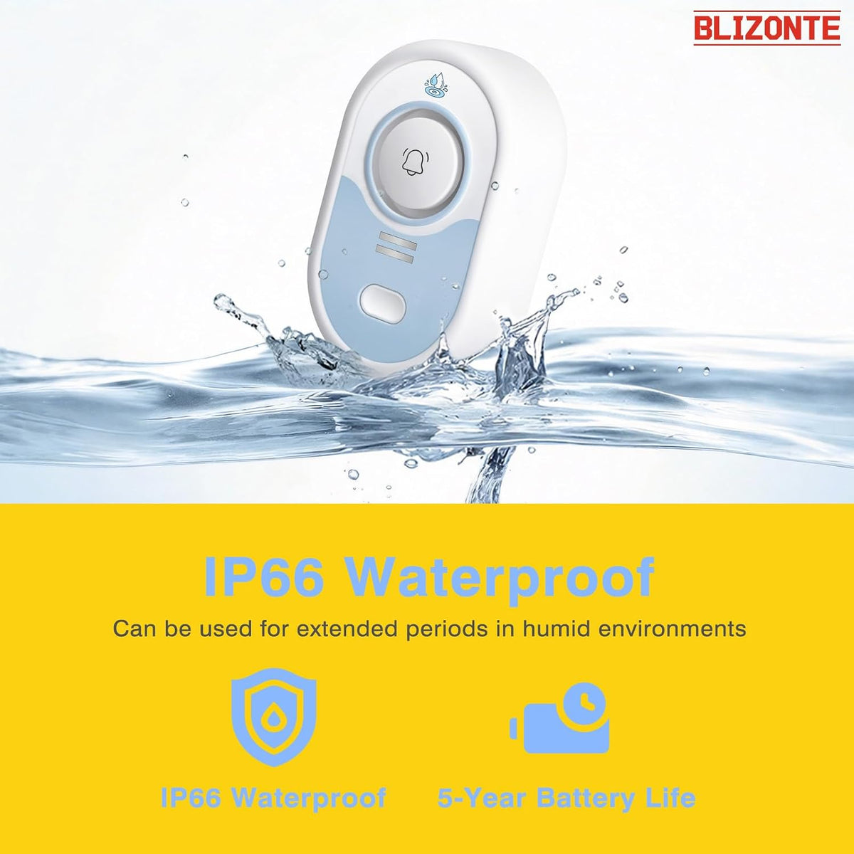 Water Leak Detector 5 Pack, 5-Year Battery Life, Water Alarm with Low Battery Warning, 100dB Loud Sound and Self-Test
