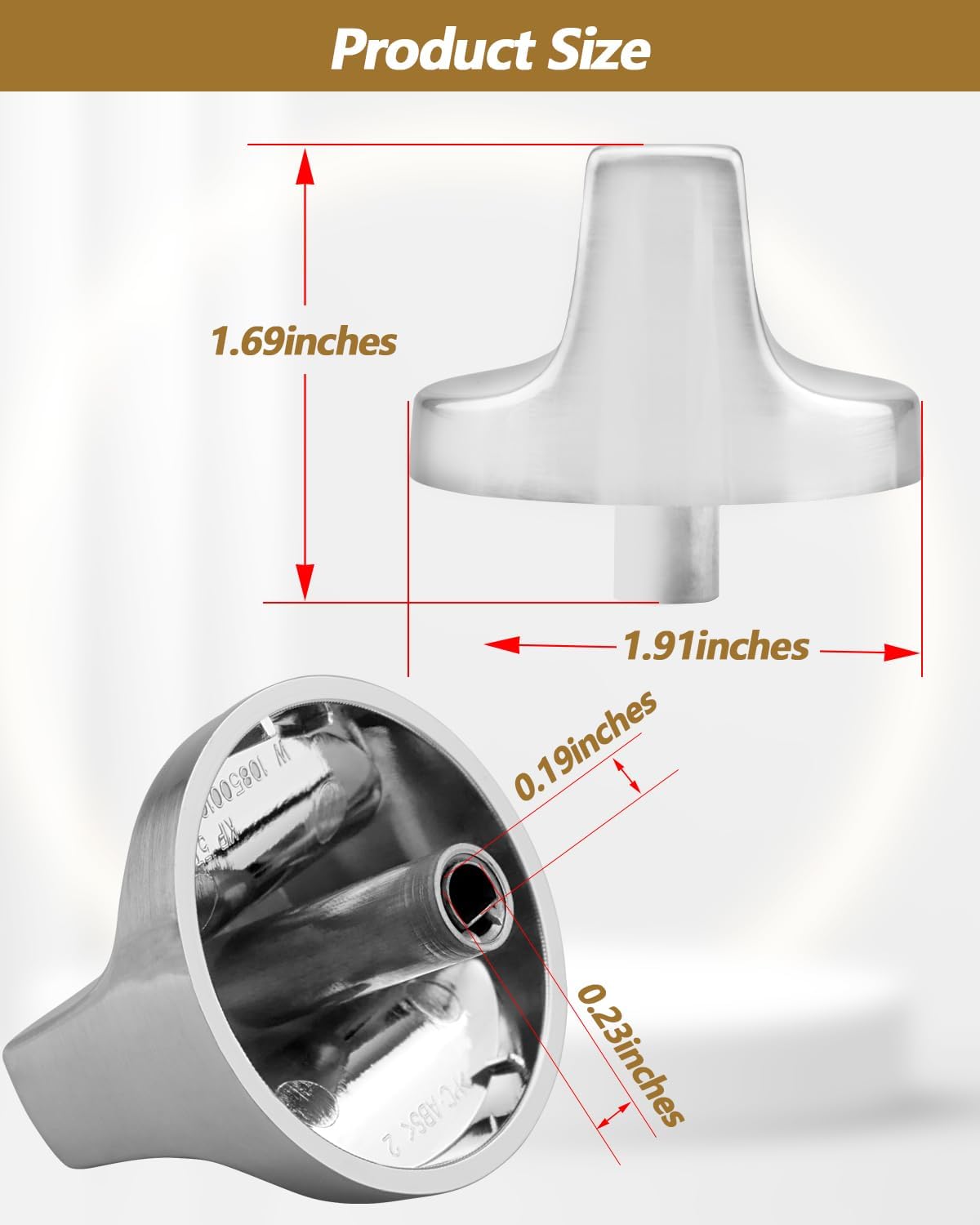 Plastic Gas Range Stove Control Knob Replacements -Non-Metallic knob-Fit for Whirlpool Stove Oven Replacement Knobs Replace W11366438 W11084623 W10850010 4PCS