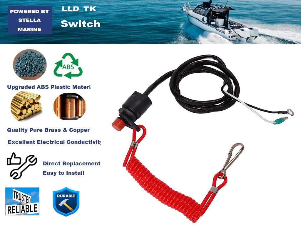 Safety Stop Kill Switch Tether Lanyard for Yamaha Outboard 6-85HP