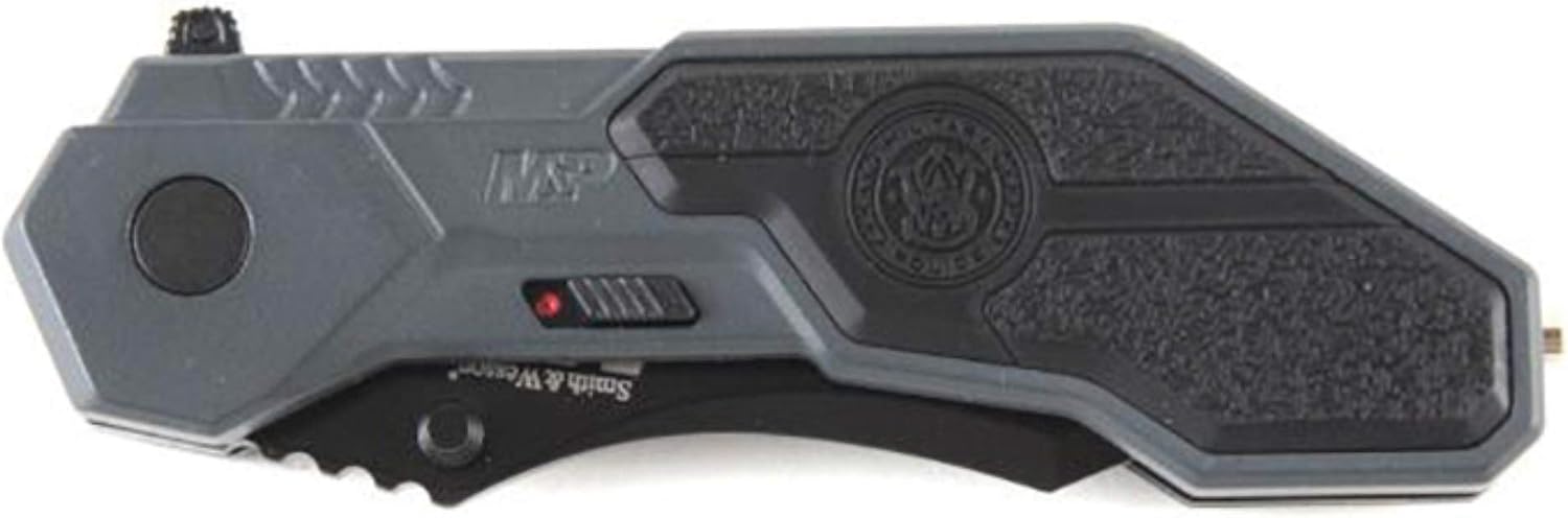M&P SWMP1B 7.1in High Carbon S.S. Folding Knife with 2.9in Clip Point Blade and Aluminum Handle for Tactical