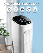 36" Bladeless Tower Fan for Cooling Home Office Bedroom, White